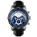 SKMEI 9189 Sports Luxury Leather Strap Luminous Waterproof Men Watch Quartz Watch