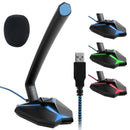 Yanmai G33 USB Wired LED Light Omnidirectional Condenser Gaming Microphone with 3.5mm Audio Output