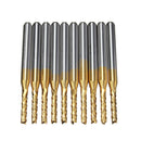 Drillpro 10pcs 2.4mm Carbide End Mill Cutter Titanium Coated Engraving Milling Cutter