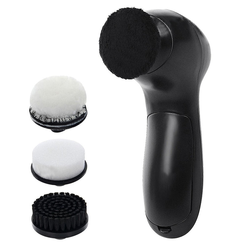Electric Portable Shoes Polisher Cleaner with 4 Brush Heads Cleaning Brushes