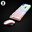 Q210 Rainbow Backlit USB Wired 104Key Mechanical Keyboard and 1600 DPI LED Mouse Combo