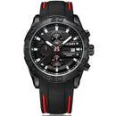 MEGIR 2055 Sport Watch Men Quartz Chronograph Black Male Wrist Watch
