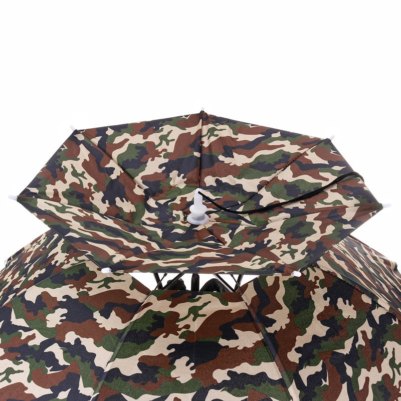 ZANLURE Foldable Double Layer Sun-proof Fishing Umbrella Hat Outdoor Camping Hiking Golf Umbrella Headwear Cap