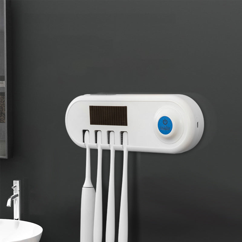 Ultraviolet Wall Mounted Toothbrush Sterilizer Warm Air Dryer Solar Panel