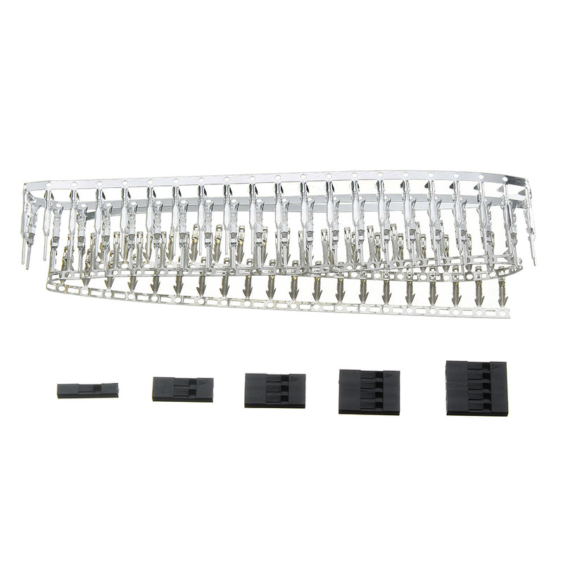 250pcs 2.54mm Dupont Connector 1/2/3/4/5 Pin Male Female Header Housing Crimp Connectors Terminal Jumper Wire Cable Connectors