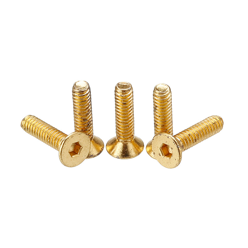 Suleve M3AH13 50Pcs Titanium Plated M3 Hex Socket Flat Head Countersunk Screws Alloy Steel 12.9 Grade Screw Bolt 5-16mm