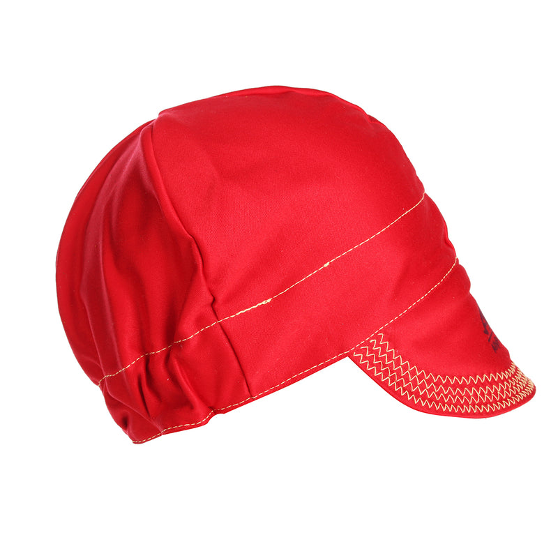 Universal Elastic Welding Flame Retardant Cloth Hat Cap Head Protect -RED
