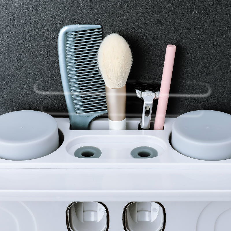 Wall Mount Toothbrush Holder Toothpaste Squeezer Automatic Toothpaste Dispenser