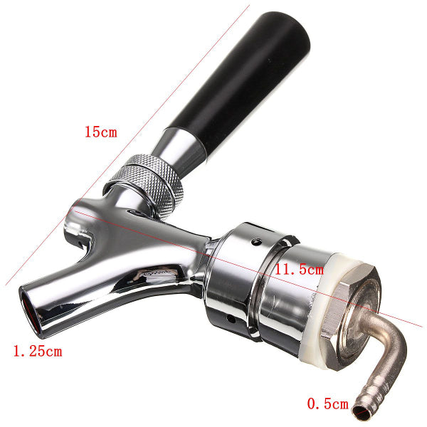 1-2/5" X 3/16" Tube Beer Tap Faucet Draft Shank With Elbow  Brass