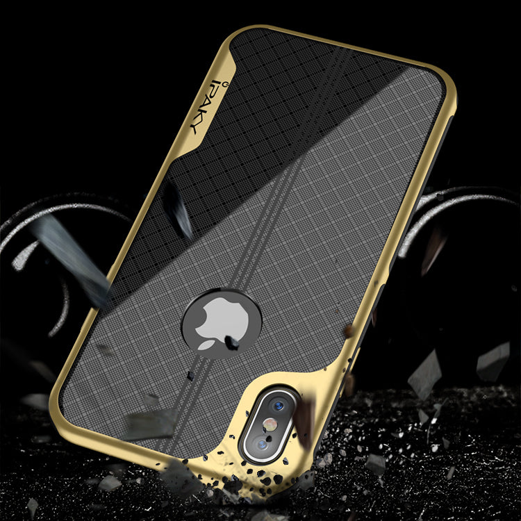 iPaky Plating Anti Fingerprint Protective Case For iPhone X Drop Resistant Heat Dissipation Hard PC