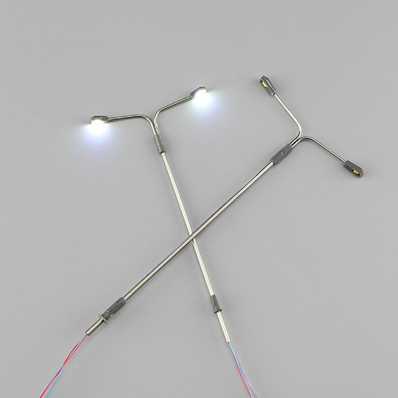 20PCS 3V Model Railway Layout Train LED Lamp Street Light Double Head HO N Scale 1:75 1:100 1:200