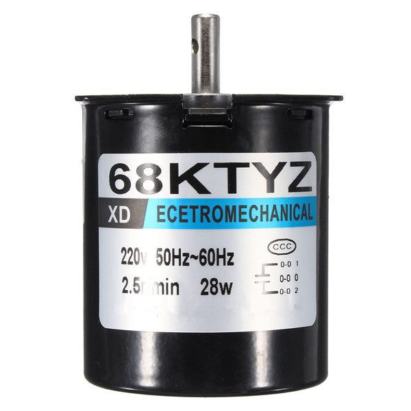 68KTYZ AC220V 28W Permanent Magnet Synchronous Gear Motor 2.5r/min