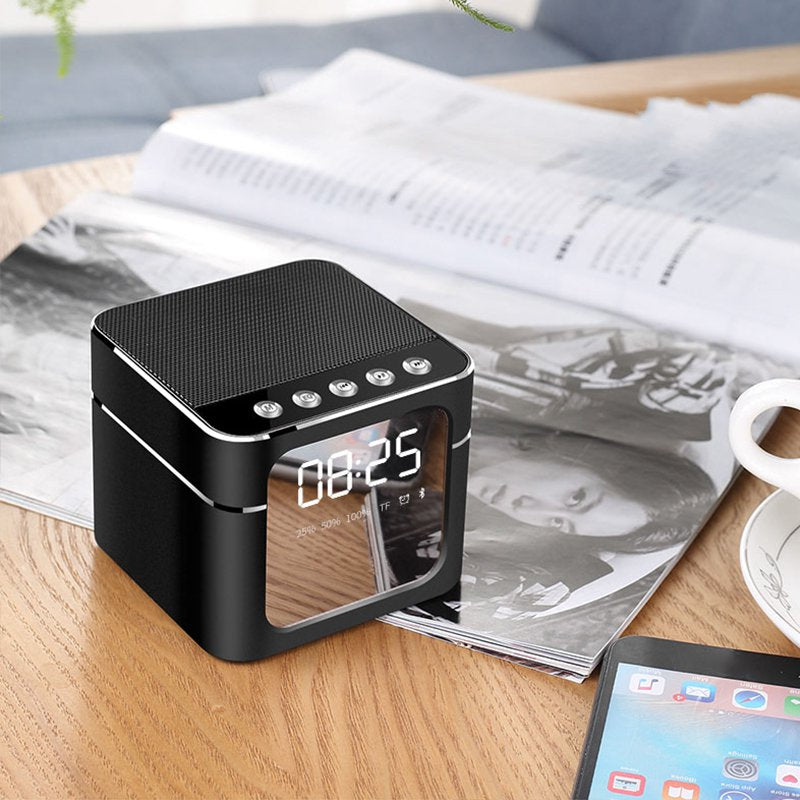 Bakeey Q5 Wireless bluetooth Speaker Digital Alarm Clock LED Display TF Card Handsfree Speaker