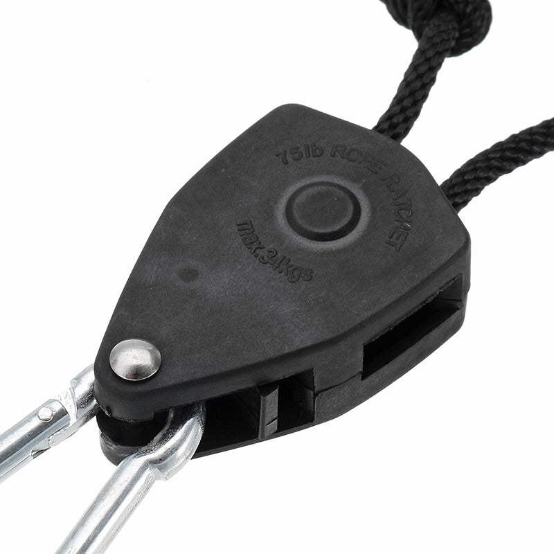 2pcs 1/8 Inch Rope Ratchet Lifters Reflector Grow Light Hangers Zinc Alloy Hook Plastic Pulley 2m