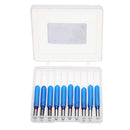 Drillpro 10pcs 0.1/0.2/0.3/0.4mm 10 Degree Flat Bottom PCB Engraving Bit Blue NANO Coated Carbide CNC Router Tool