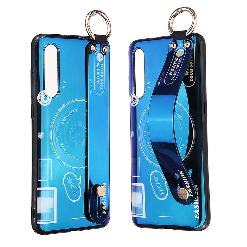 Bakeey Blue Ray Wrist Strap Shockproof Soft Silicone Protective Case for Xiaomi Mi9 / Mi9 Transparent Edition