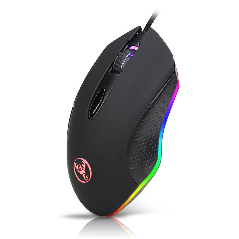 HXSJ S500 RGB Backlit Gaming Mouse 6 Buttons 4800DPI Optical USB Wired Mice Macros Define