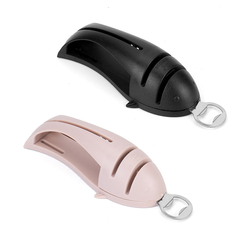 4 in 1 Kitchen Knife Sharpener Handheld Cutting Grinding Cutlery Holder Corkscrew Tool