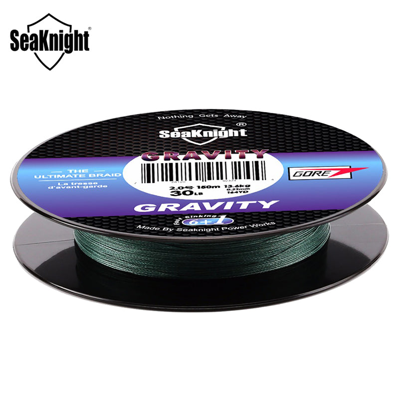 SeaKnight GRAVITY 150M 20-40LB Braided Wire Fishing Line 6+1 Strands Green Fast Sinking Line