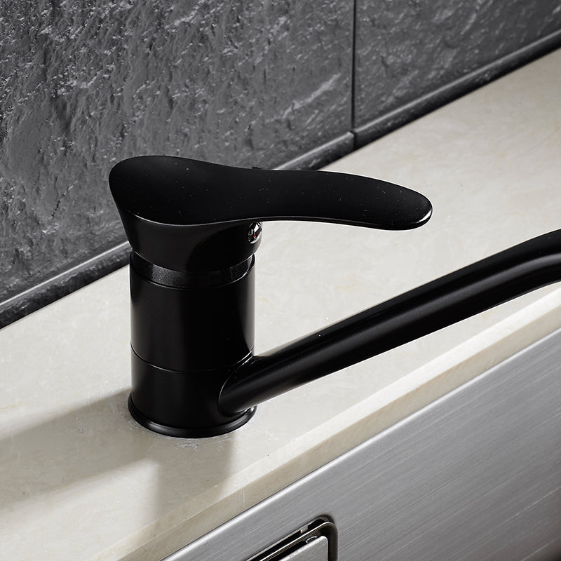 KCASA KC-9100 Zinc Alloy Black Lacquer Kitchen Faucet Tap Rotated Toilet Single Hole Basin Faucet