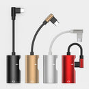 2 In 1 Charging Elbow Earphone Adapter Type-c To 3.5MM Audio Extension Cable For Xiaomi 6/8 SE