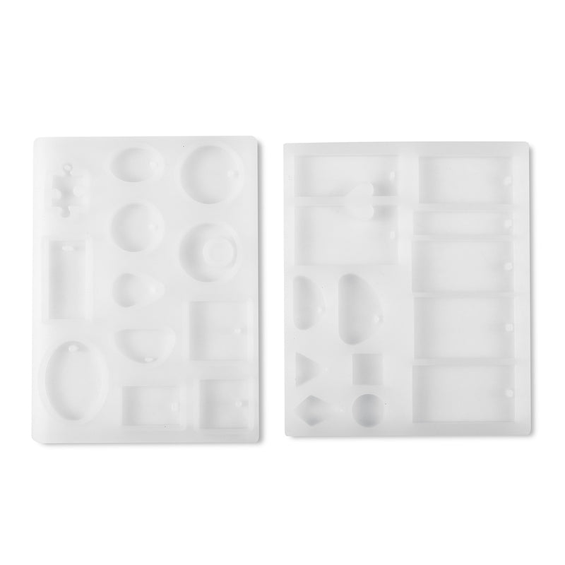 68Pcs DIY Geometric Resin Casting Mould Silicone Craft Making Mould Jewelry Molds Kit