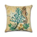 Cartoon Ocean Creature Turtle Pillow Case Cotton Linen Square House Decor Cushion Cover