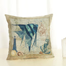 45*45cm Sea Creature Pillow Case Octopus Seahorse Conch Print Cushion Cover Linen Throw Pillow