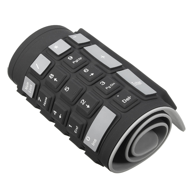 Portable Flexible Waterproof Soft Silicone Keyboard 103 Keys Foldable Numeric Keypad For Mac Android Laptop PC