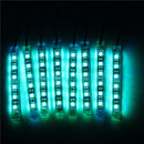 8X Multicolor 5050 LED Remote Light Strip For Kawasaki Honda BMW Halley Audi