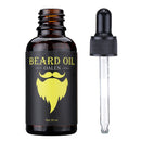 6Pcs/set Men Beard Oil Balm Moustache Cream Wax Comb Brush Scissor Jute Pouch