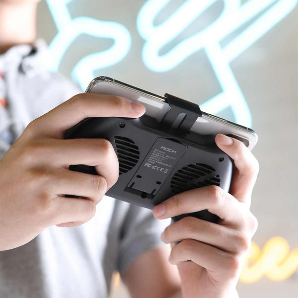 ROCK Gamepad Controller Phone Holder Double Cooling Fan With Power Bank For 4-6.7 inch Phones