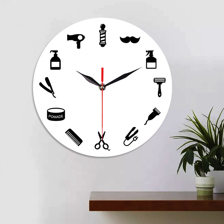 Emoyo ECY027 Creative Haircut Pattern Wall Clock 3D Wall Clock For Home Office Decorations A