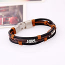 Punk Leather Bracelets Woven Wax Rope Retro Winding Multilayer Gift Bracelet for Men