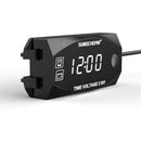 6V-30V LED 2-in-1 12V Voltmeter Time Display Timetable Measuring Battery Meter For Motorcycle Scooter Electric Vehicle Modification