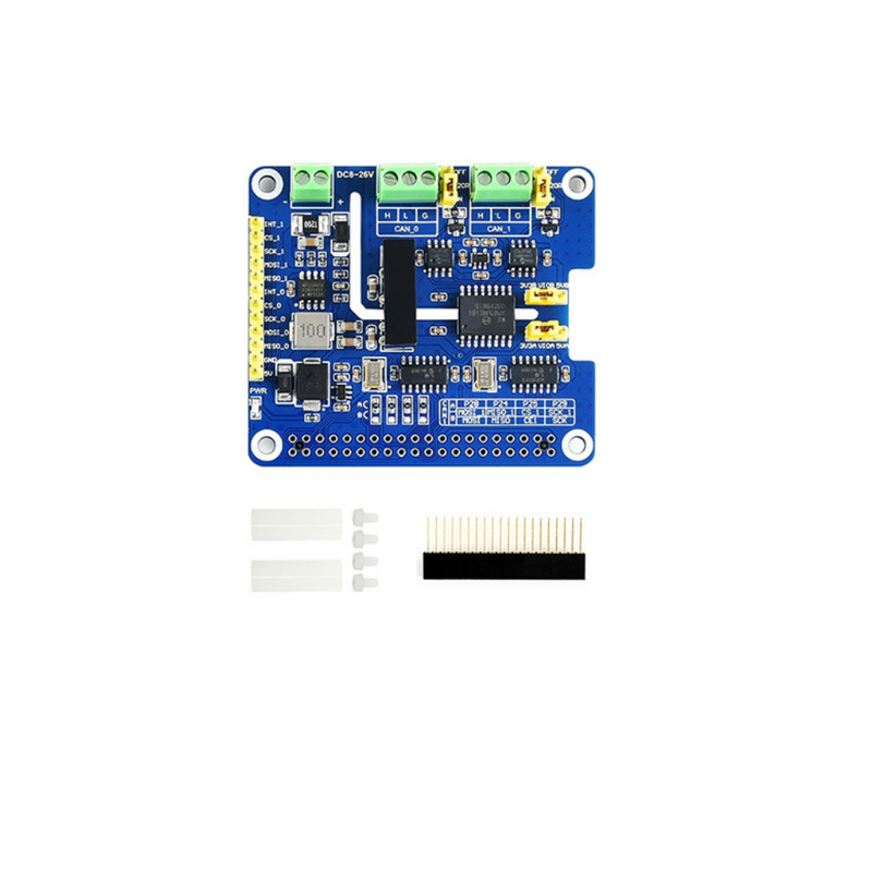 2 Channel Isolated CAN Bus Expansion Board Built-in Protection Circuit Support CAN2.0 CAN FD Dual Channel 8Mbps for Raspberry Pi