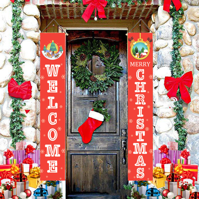 Christmas Banner Curtain Christmas Curtain Decorations