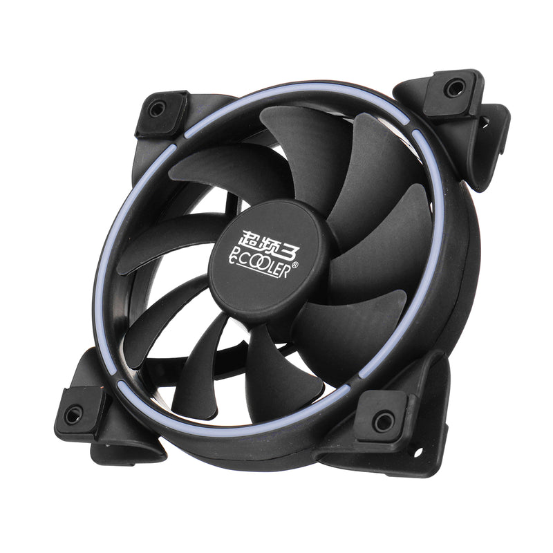 PCCooler 12V DC 12cm Both Side RGB Light Computer Case Cooling Fan D Port 4Pin PC Cooler Heatsink