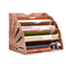 5 Layers Fan Shaped Wooden File Holder Bookshelf Desktop Organizer Storage Shelf A4 File Tray Books Holder Office School Home Supplies