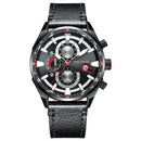 MINIFOCUS 0202G Fashion Business Men Watch Waterproof Leather Strap Large Dial Male Quartz Watch