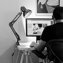 Flexible Swing Arm Clamp Mount Lamp Office Studio Home E27/E26 Table Black Desk Light AC85-265V