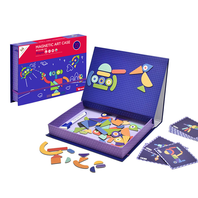 Xiaomi BE034 BE035 Magnetic Art Case Bravokids Geometric Art Case Traffic Art Case Jigsaw Puzzle Toy with Drawing Graffiti Board