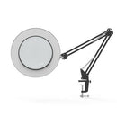 7W Metal LED Swing Arm Table Lamp with Clamp Stepless Dimming Magnifier Ring Reading Light 3 Color Temperature for Study
