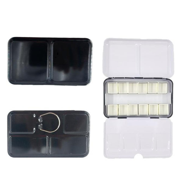 12 Grids Empty Watercolor Paint Rack Tins Box Palette Metal Painting Storage Half Full Pans For Art Painting