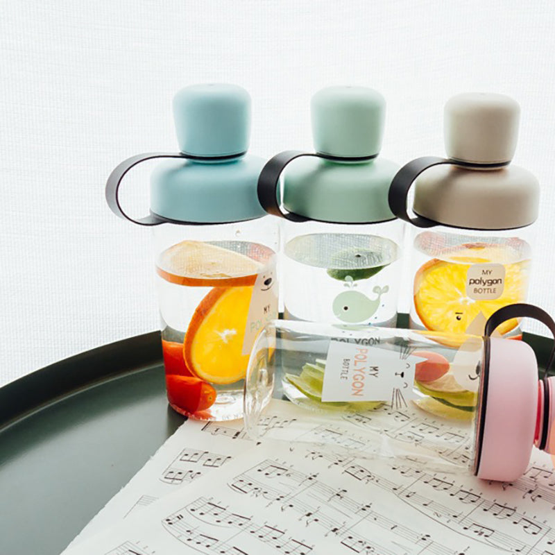 Cartoon Portable Cup Students Water Cup Plastic Cup Cute Design Water Bottle