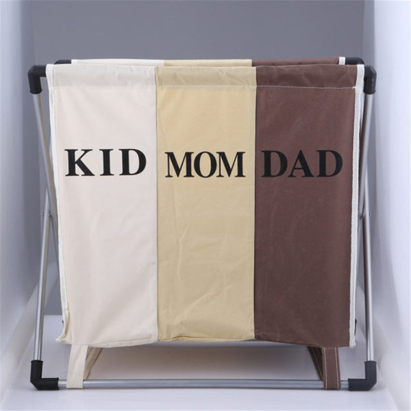 X-shape Foldable Dirty Laundry Baskets Organizer Collapsible 3 Grids Dirty Clothes Storage Waterproof Large Laundry Hamper