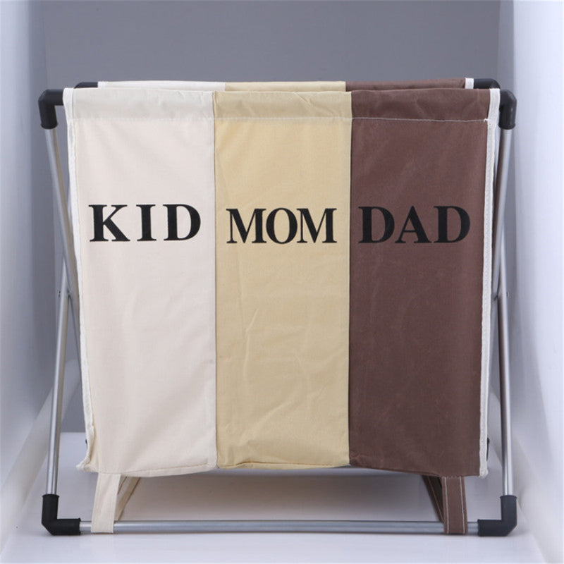 X-shape Foldable Dirty Laundry Baskets Organizer Collapsible 3 Grids Dirty Clothes Storage Waterproof Large Laundry Hamper