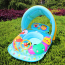 Baby Kids Float Seat Inflatable Boat Swimming Ring Fun Swimming Pool with Sunshade