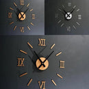 Honana DX-X5 Creative 3D Acrylic Mirror Wall Sticker Quartz Clocks Watch Large Home Decor