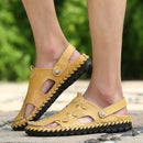 Men's Outdoor  Daily Casual Sandals Wrapped Toe Leather Hand-sewn 3-fold Reinforced Suture Shoes